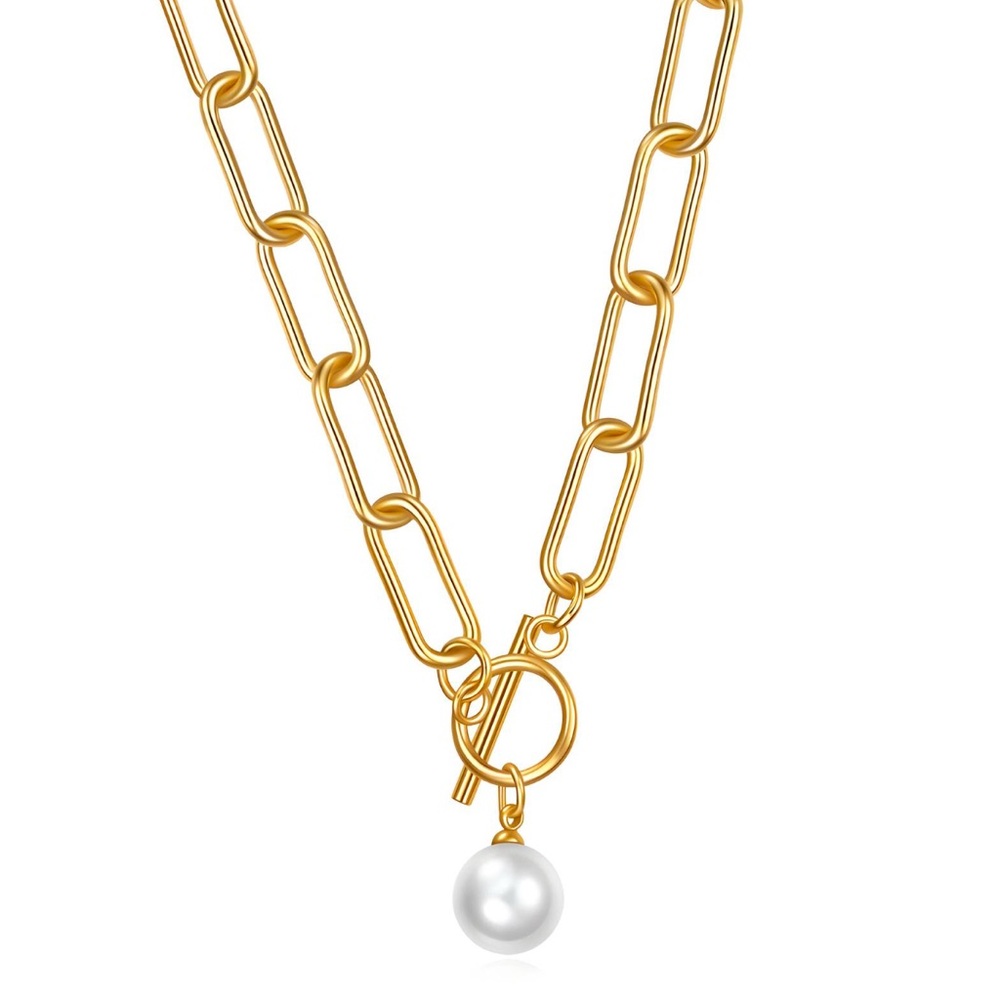 18K GOLD PLATED STAINLESS STEEL NECKLACE, INTENSITY